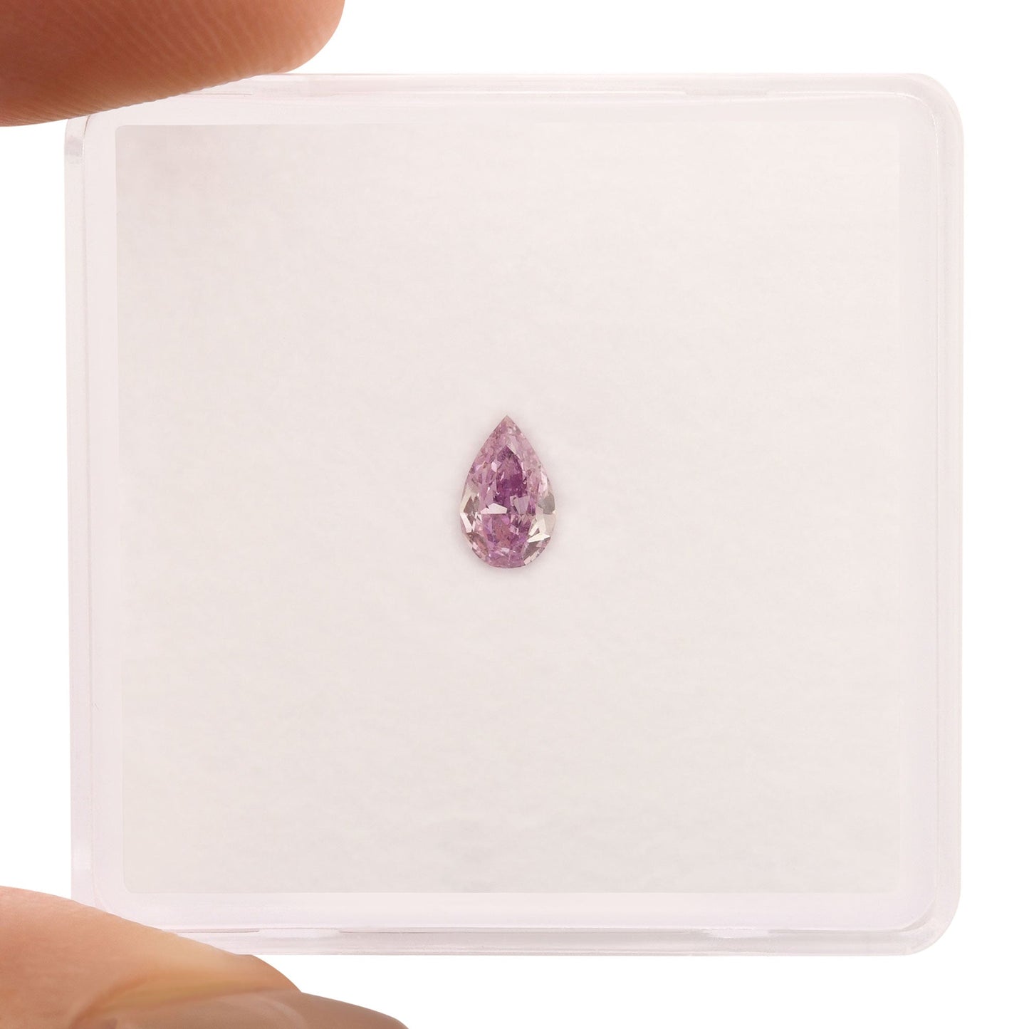 0,14 Karat Fancy Intense Pinkish Purple Birnenförmiger Diamant (VS2) GIA