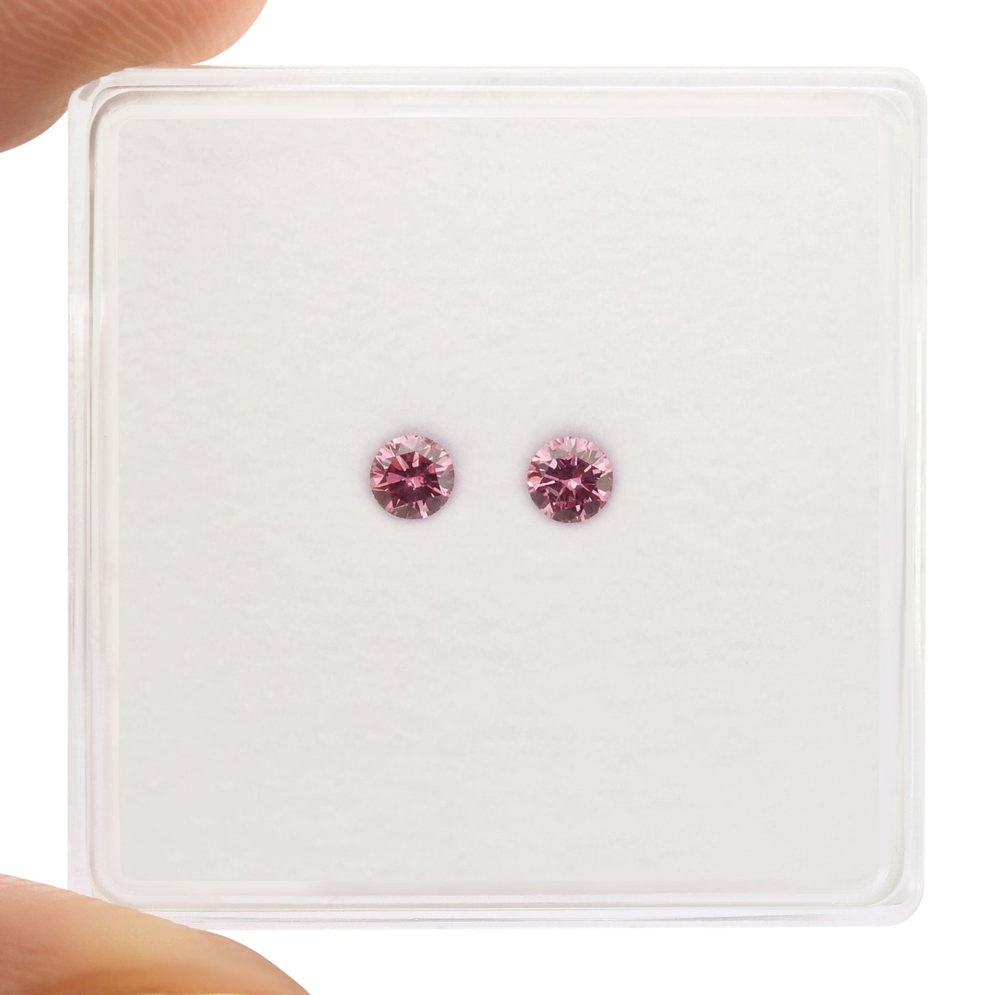 0,14 Karat Fancy Vivid Purplish Pink runde Diamanten (SI2) GIA