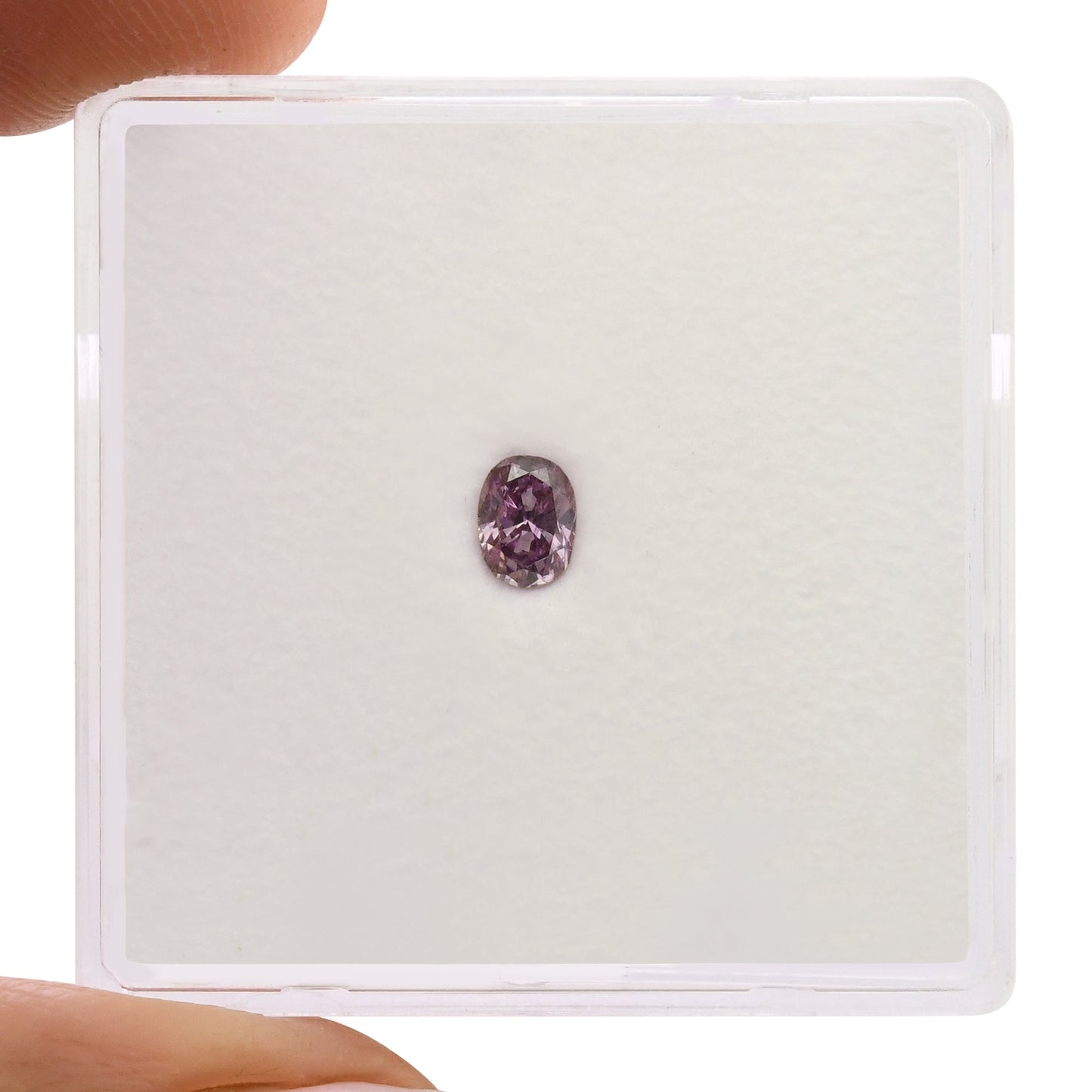 0,16 Karat Fancy Intense Pink Purple Ovaler Diamant (I1) GIA