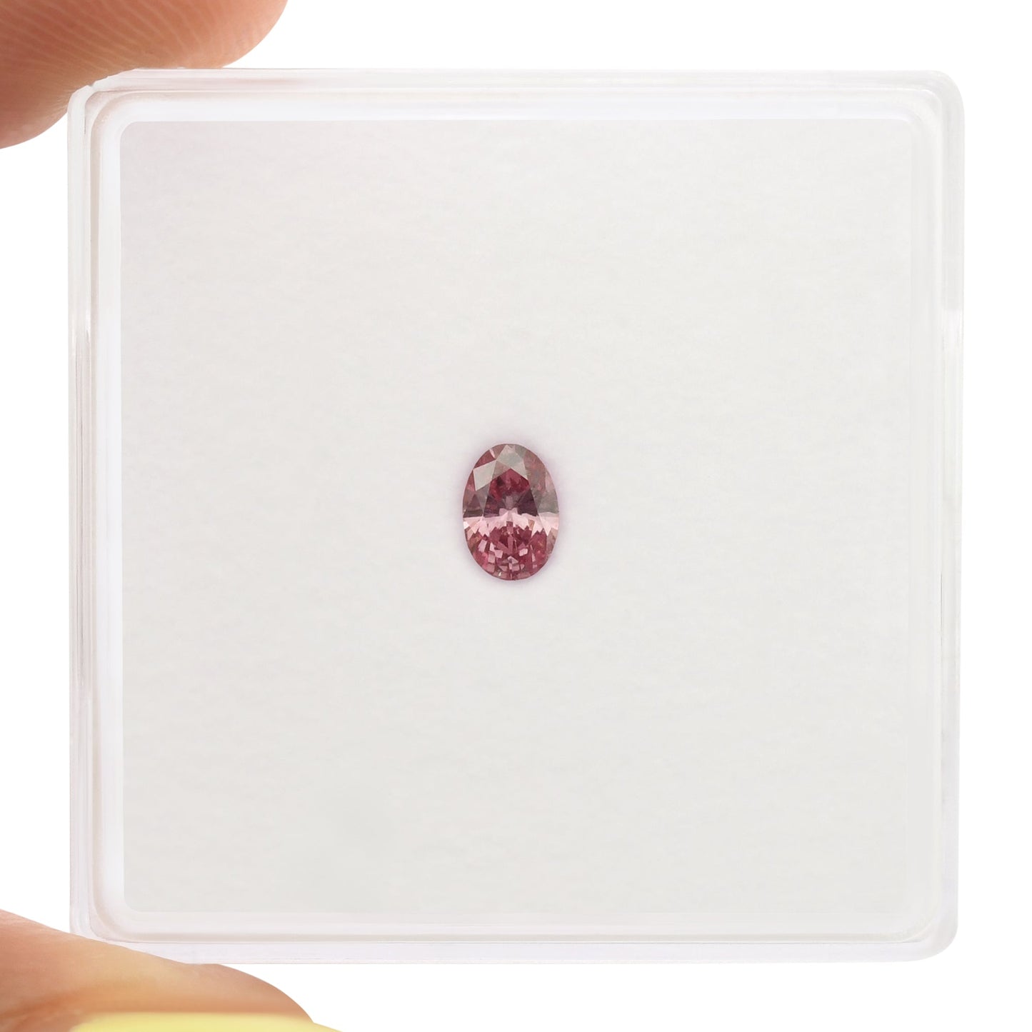 0,16 Karat Fancy Vivid Purplish Pink Ovaler Diamant I2 GIA