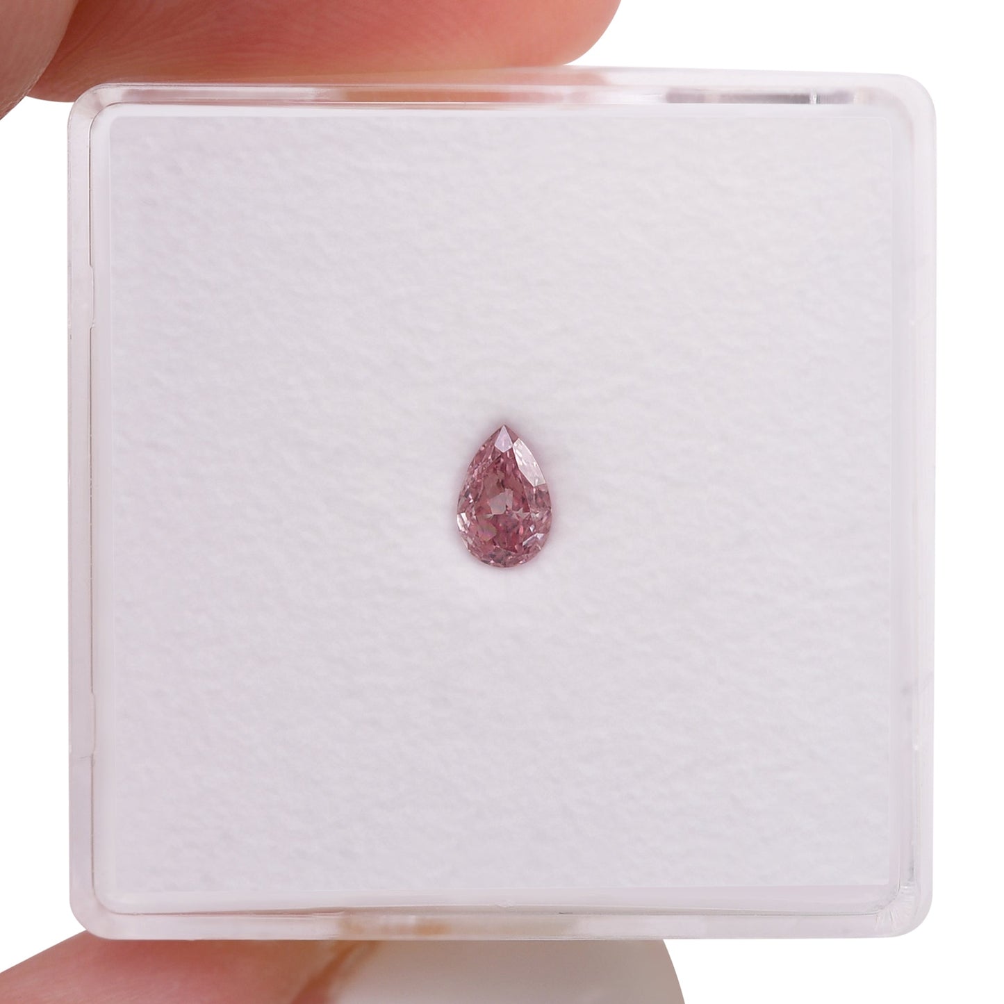 0,17 Karat Fancy Intense Purplish Pink Birnenförmiger Diamant SI1 GIA