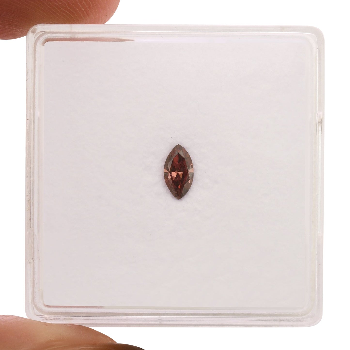 0,18 Karat Fancy Deep Brownish Orange-Pink Marquise-Diamant (I1) GIA