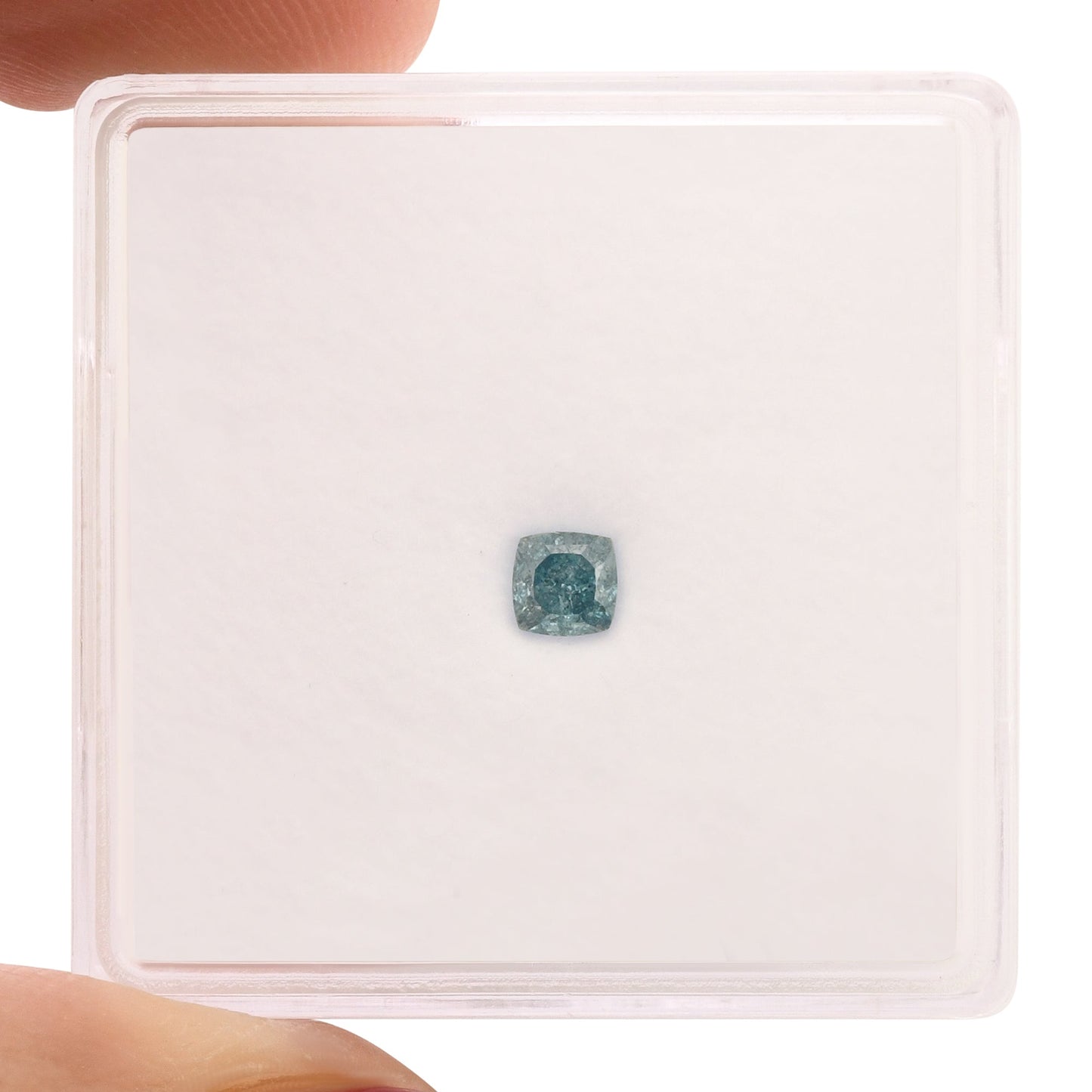 0,20 Karat Fancy Vivid Green Blue Cushion Diamond VS1 GIA