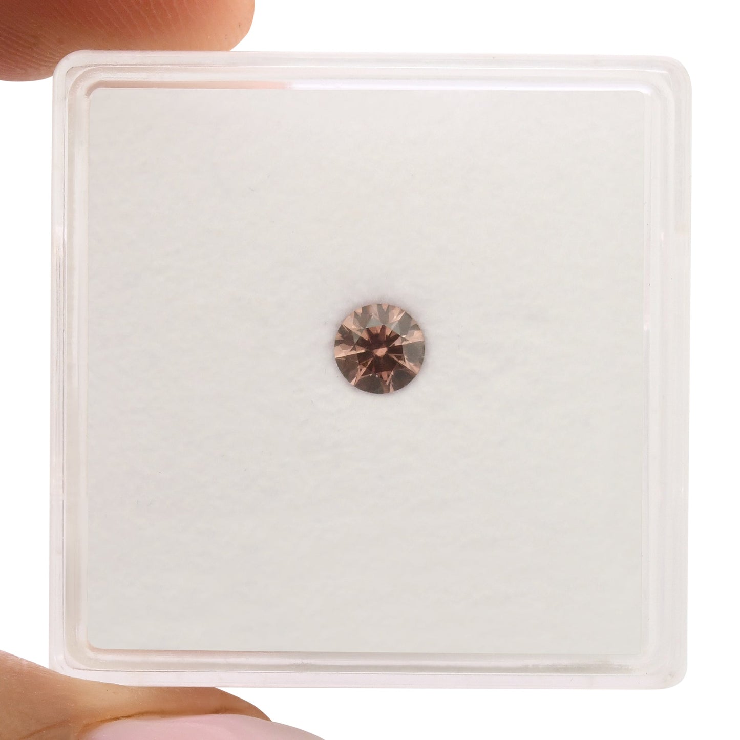 0,22 Karat Fancy Deep Brownish Orange Pink Round Diamond VS1 GIA