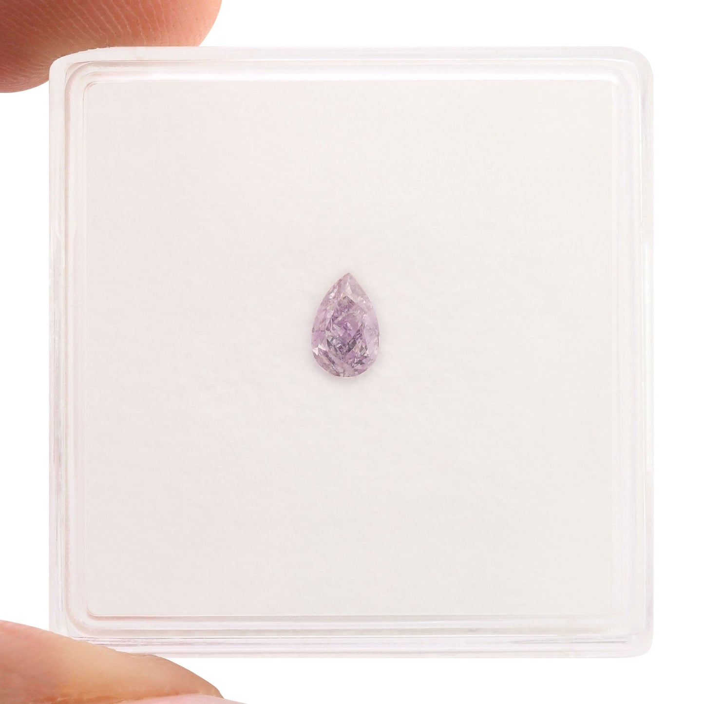 0,25 Karat Fancy Pink Purple Birnenförmiger Diamant SI1 GIA