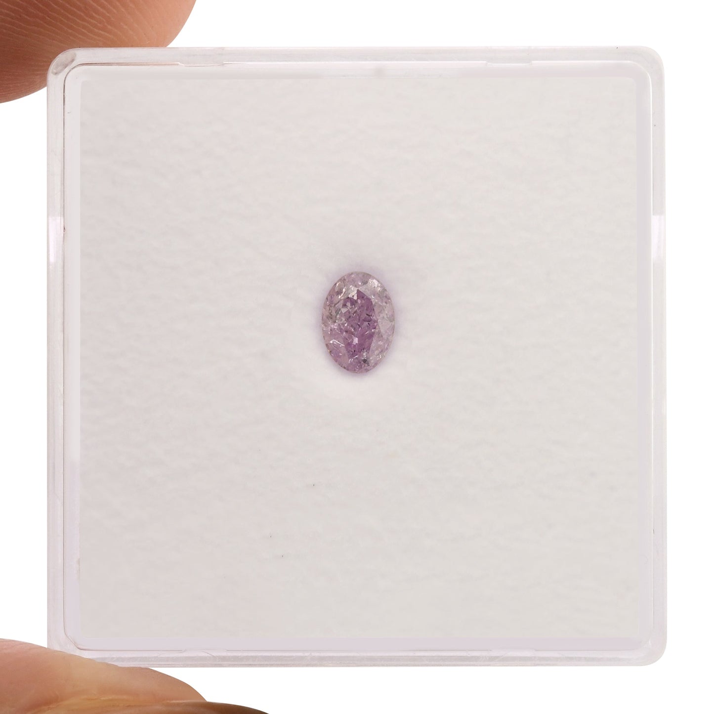 0,25 Karat Fancy Intense Pinkish Purple Oval Diamond SI2 GIA