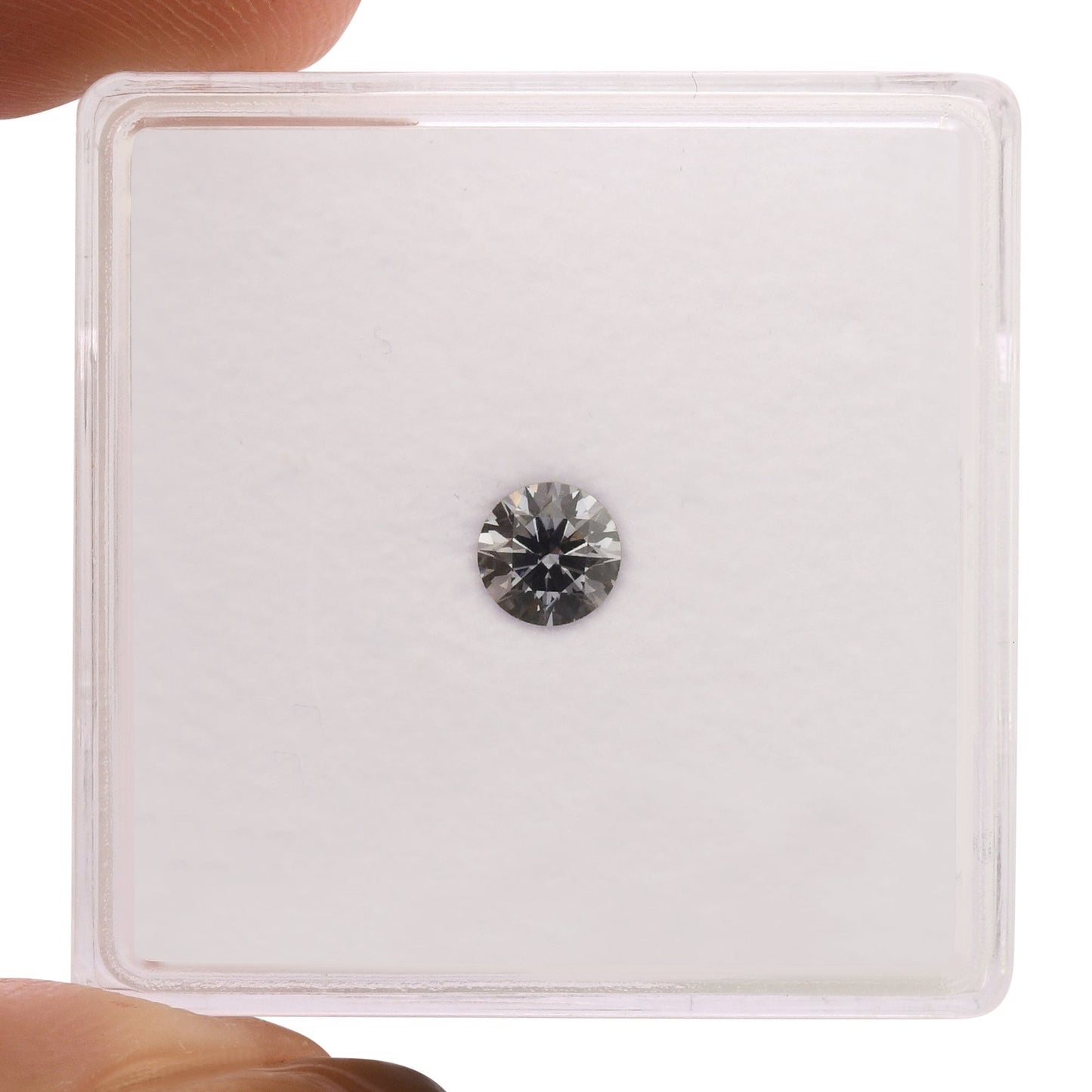 0,27 Karat Fancy Dark Violetish Gray Round Diamond I1 GIA