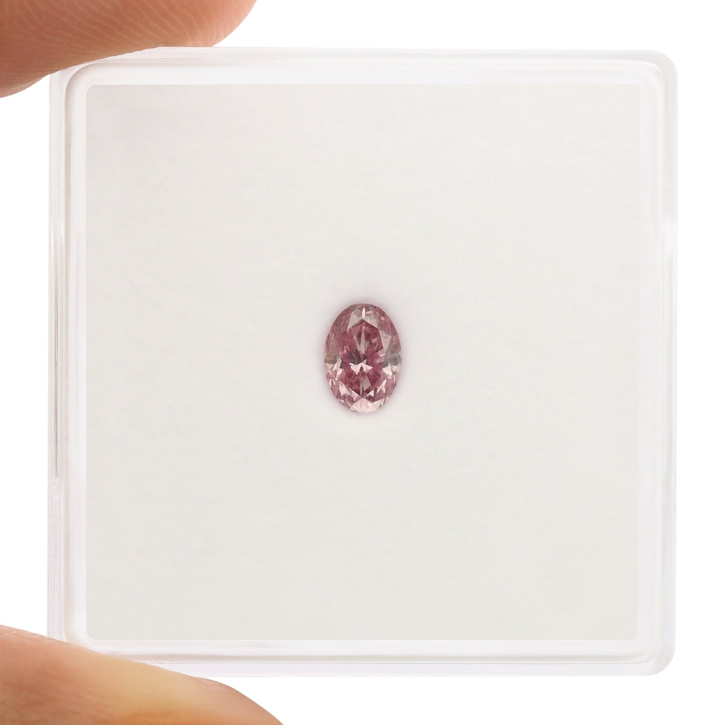 0,27 Karat Fancy Vivid Purplish Pink Ovaler Diamant SI2 GIA