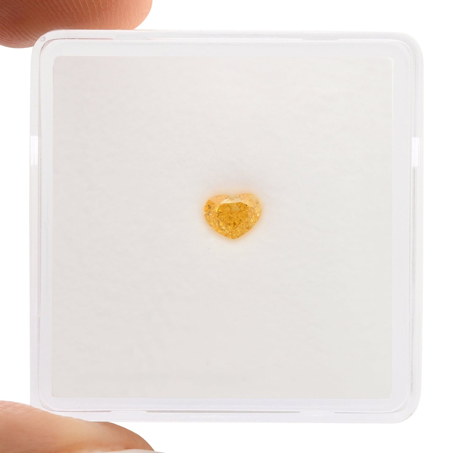 0.27 Carat Fancy Vivid Yellowish Orange Heart Diamond VS2 GIA