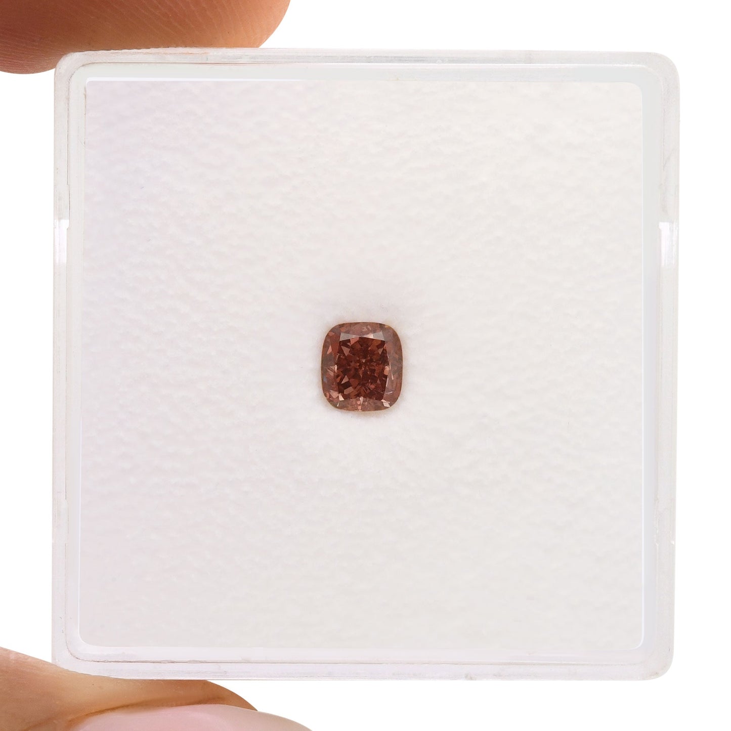 0,36 Karat Fancy Deep Brown Pink Cushion Diamant VVS2 GIA