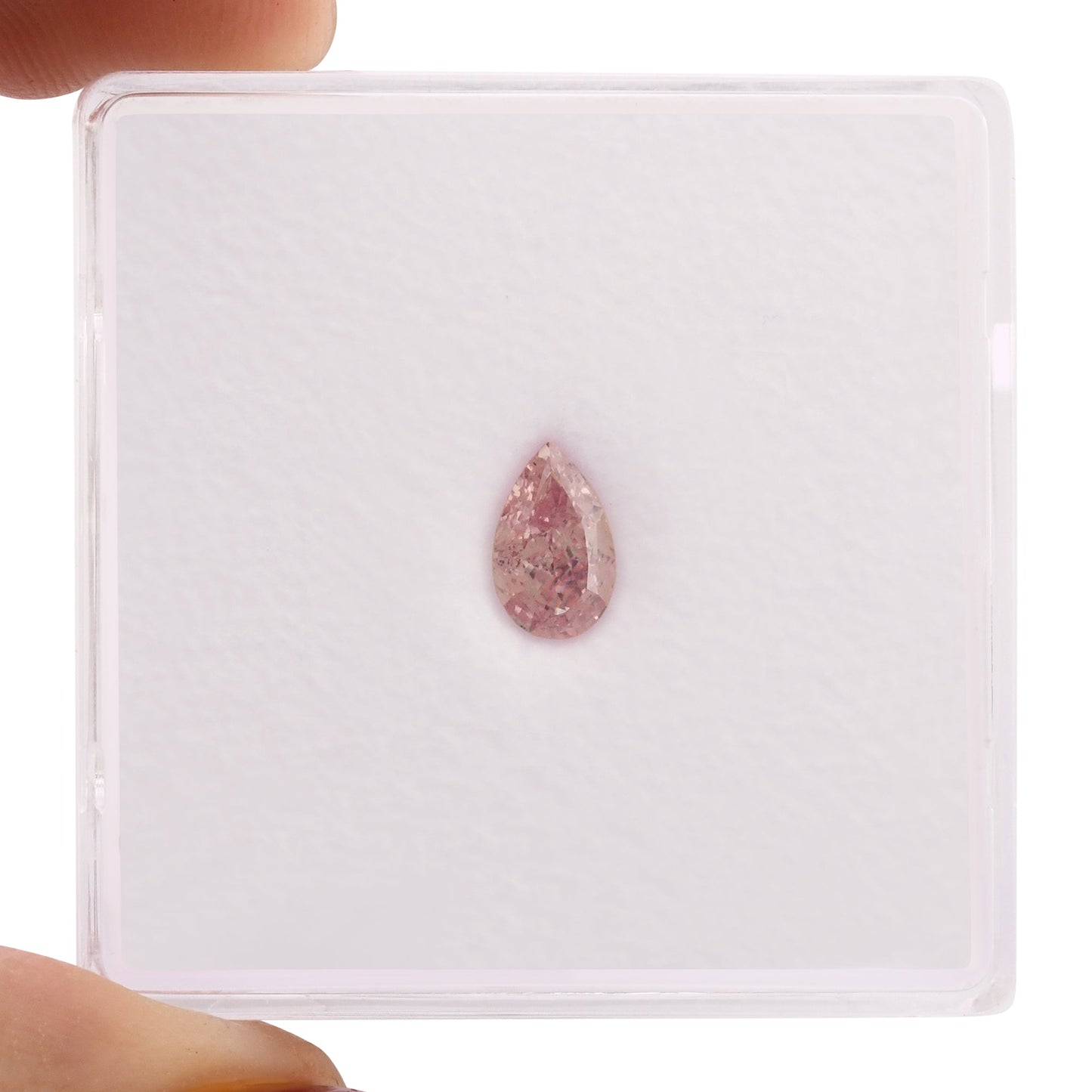 0.42 Carat Fancy Intense Purplish Pink Pear Diamond VS2 GIA