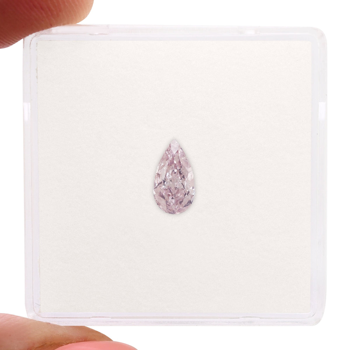 0.46 Carat Fancy Light Purplish Pink Pear Diamond VS2 GIA