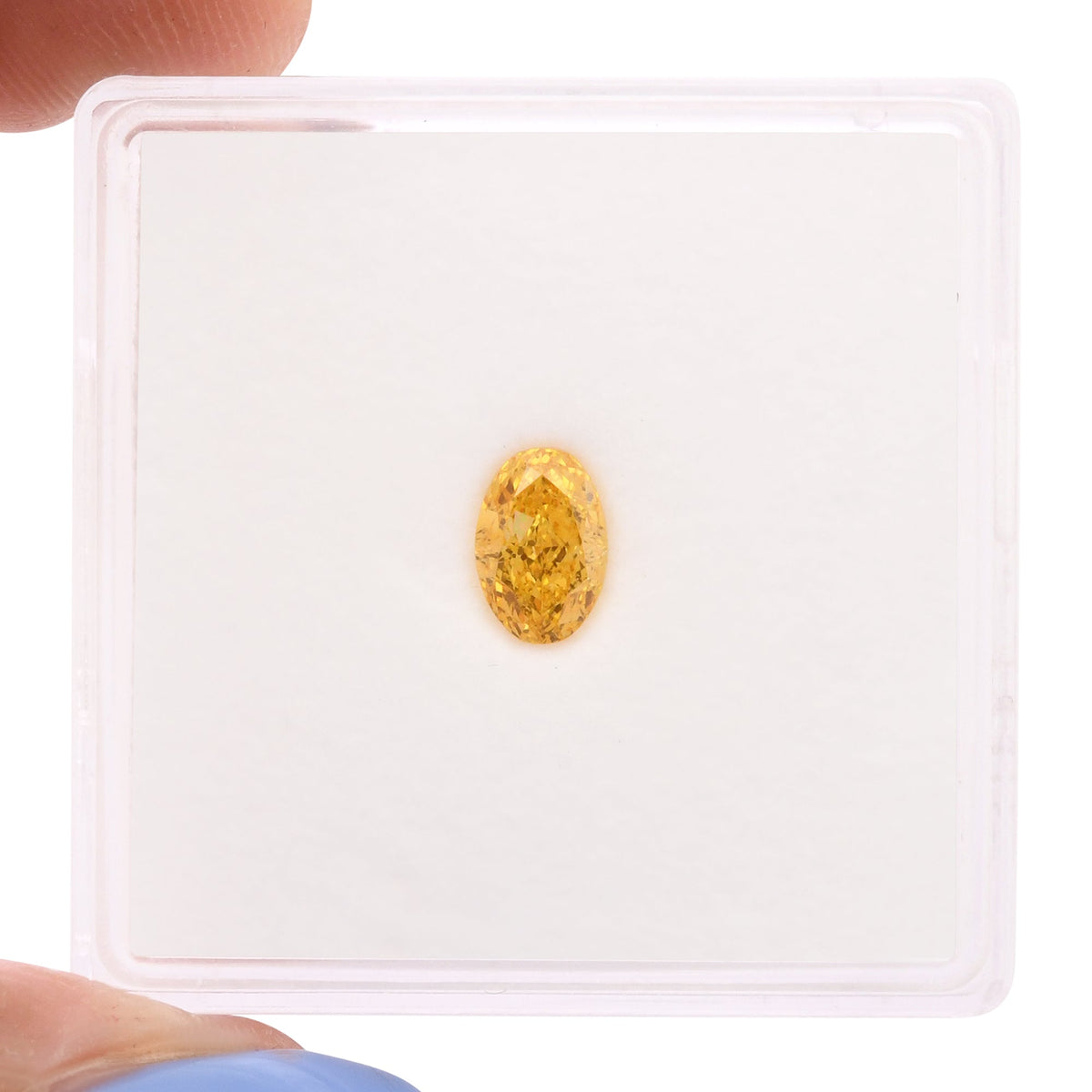 Ovaler Diamant | 0,5 ct | Fancy Vivid Orange Yellow | VVS2 | GIA | Ref 714848