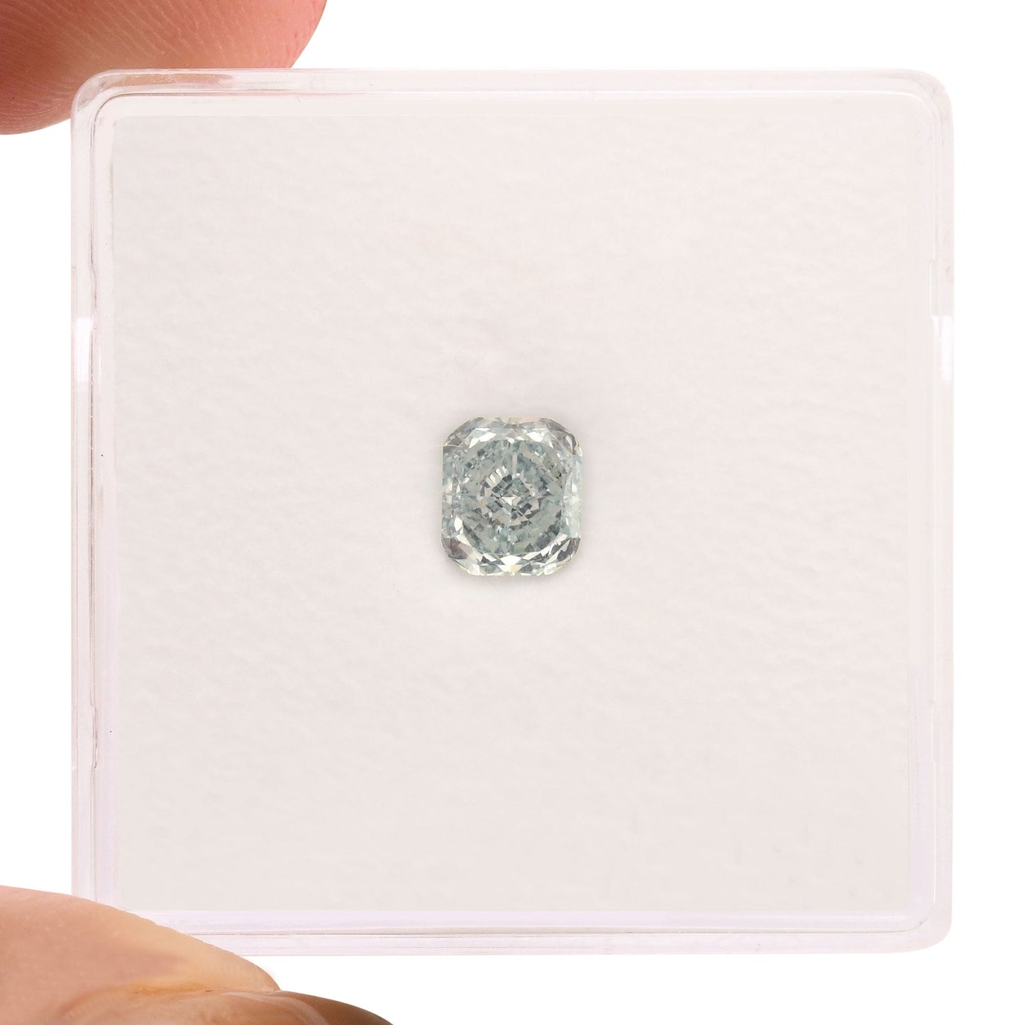 0,51 Karat Fancy Green Blue Cushion Diamond VS1 GIA