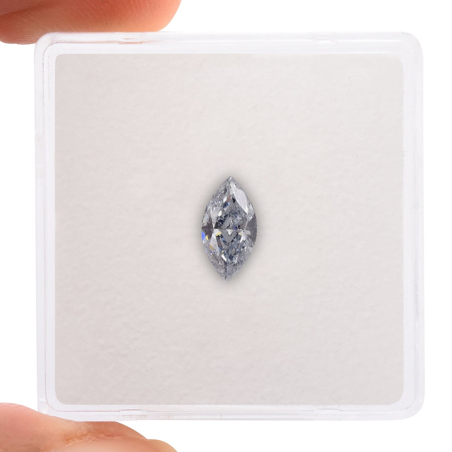 0.52 Carat Fancy Intense Blue Marquise Diamond I1 GIA