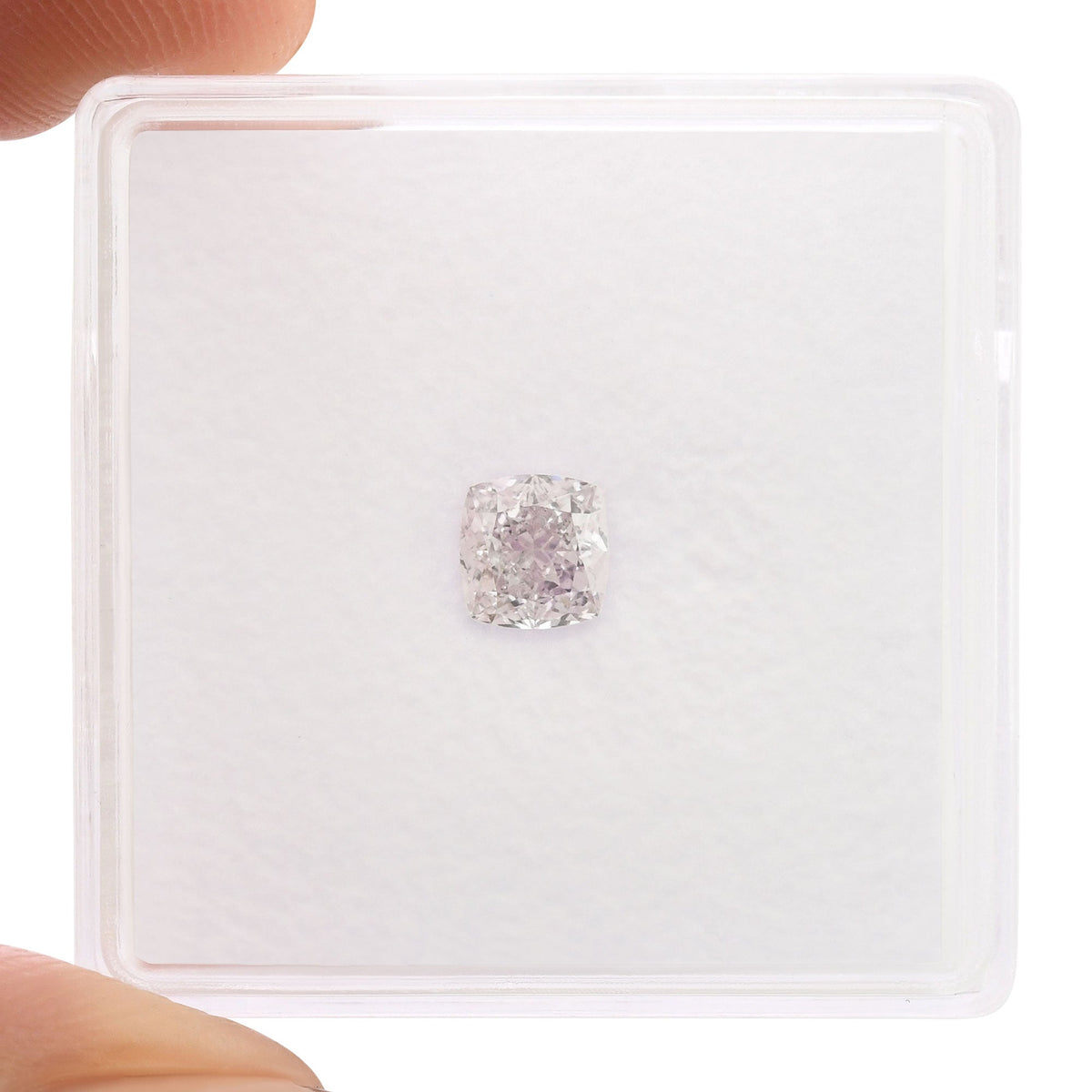 0.52 Carat Fancy Light Purplish Pink Cushion Diamond SI2 GIA