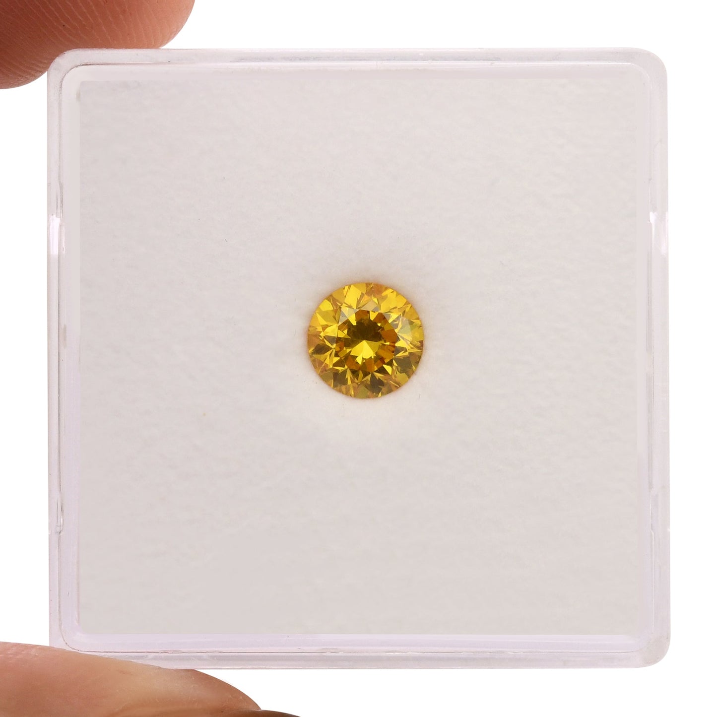 0,55 Karat Fancy Vivid Orange Yellow Runder Diamant SI1 GIA