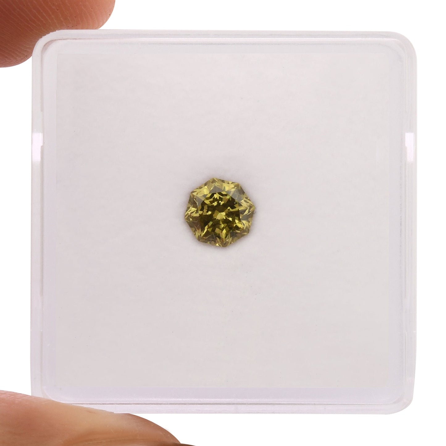 0,56 Karat Fancy Deep Brownish Greenish Yellow Octagon-Diamant (SI2) GIA