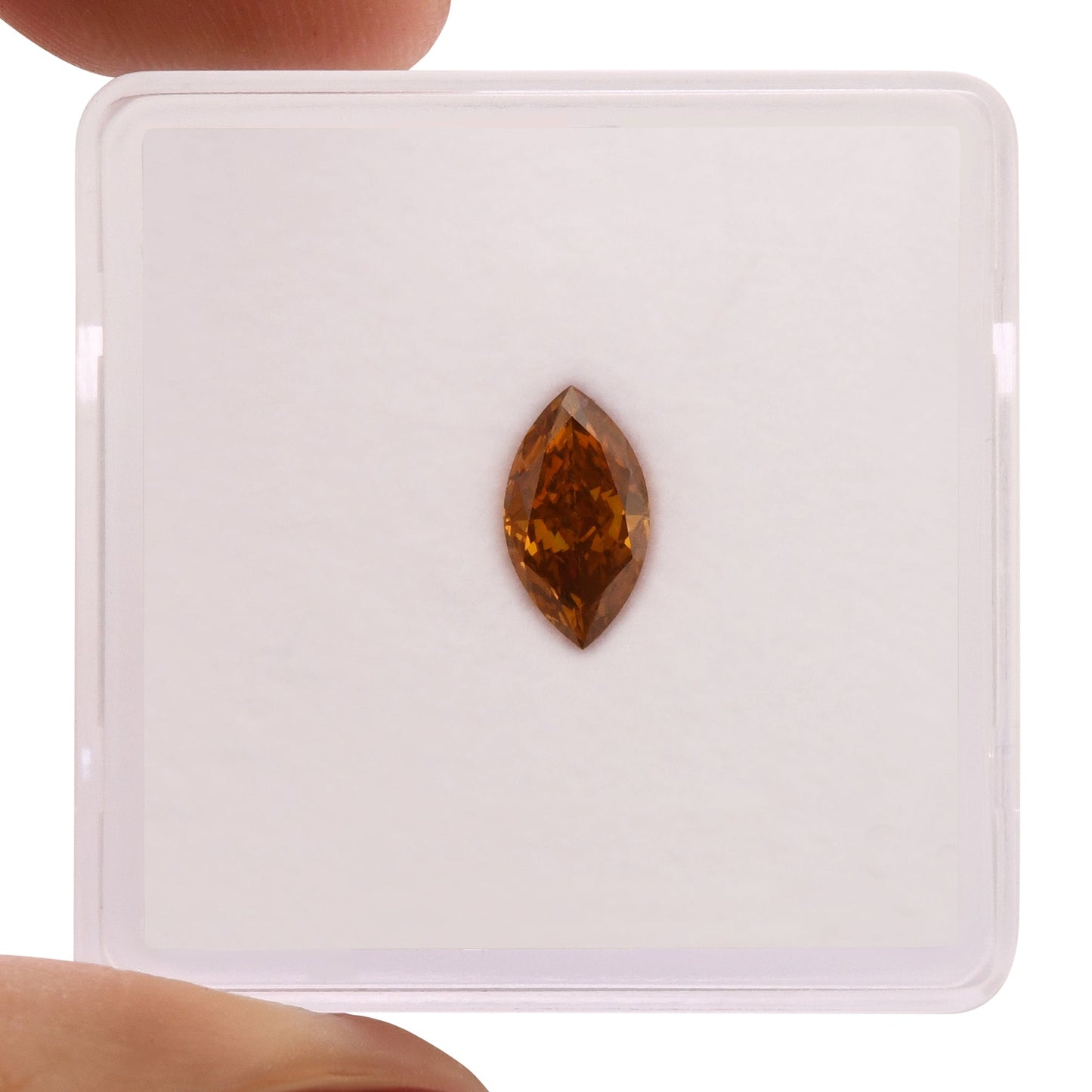 0,59 Karat Fancy Deep Yellowish Orange Marquise Diamant SI2 GIA