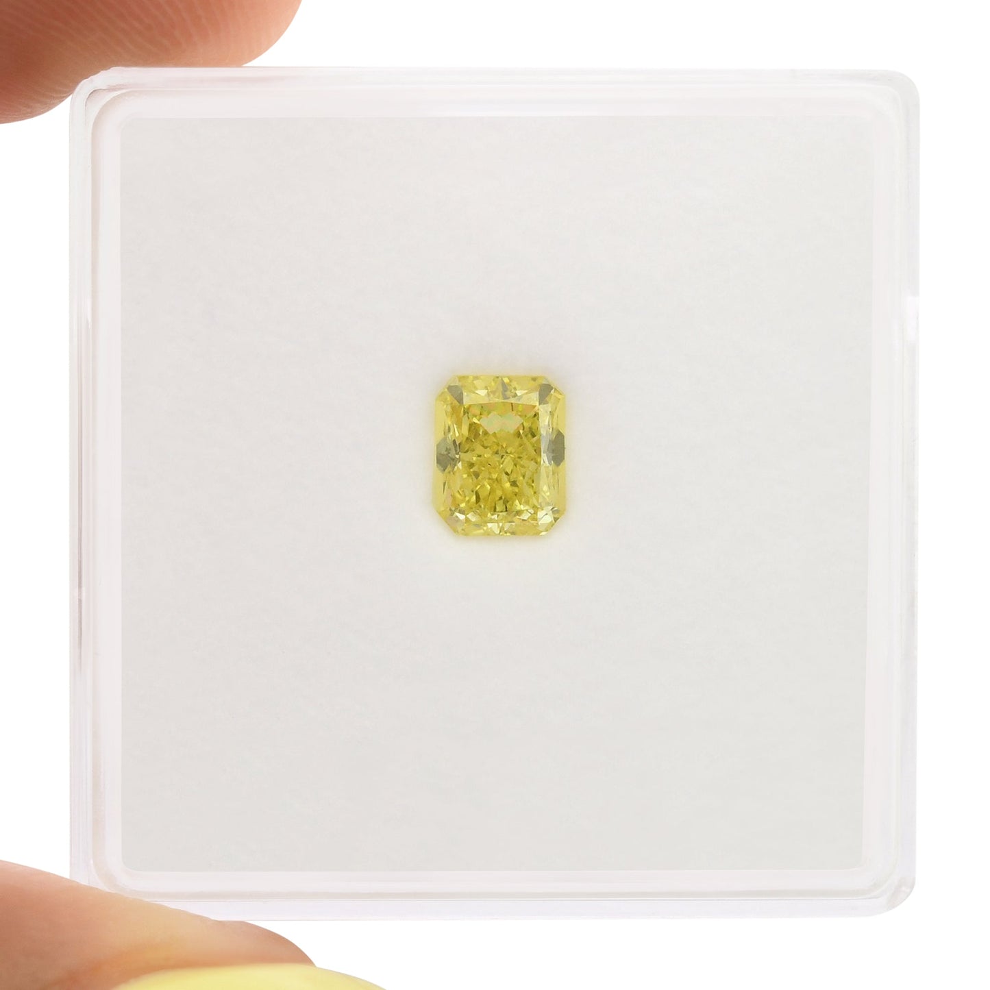 0.60 Carat Fancy Intense Yellow Radiant Diamond VS1 GIA
