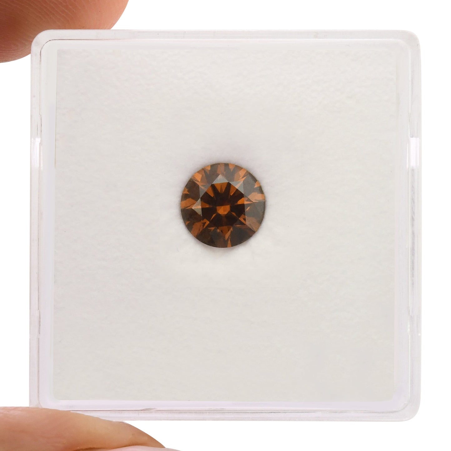0,81 Karat Fancy Deep Brown Orange Runder Diamant SI1 GIA