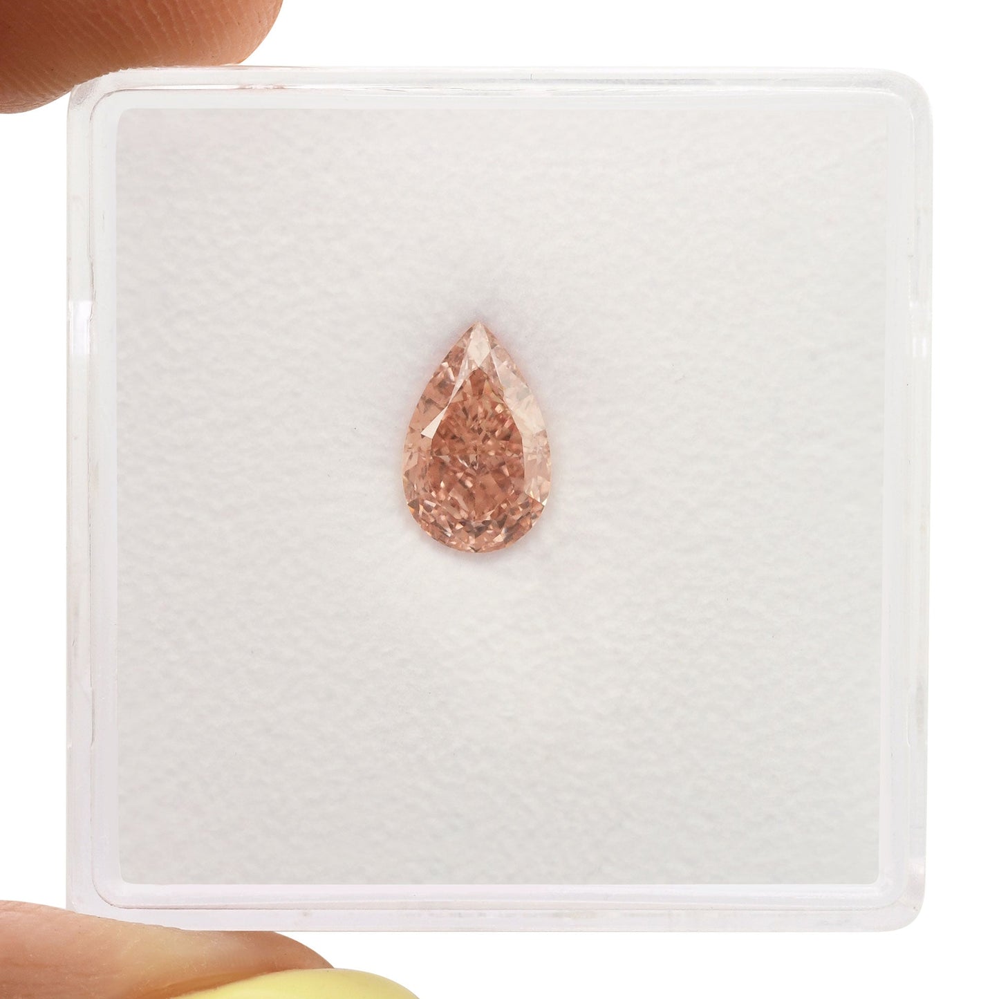 0,83 Karat Fancy Orange Pink Pear Diamond VS2 GIA