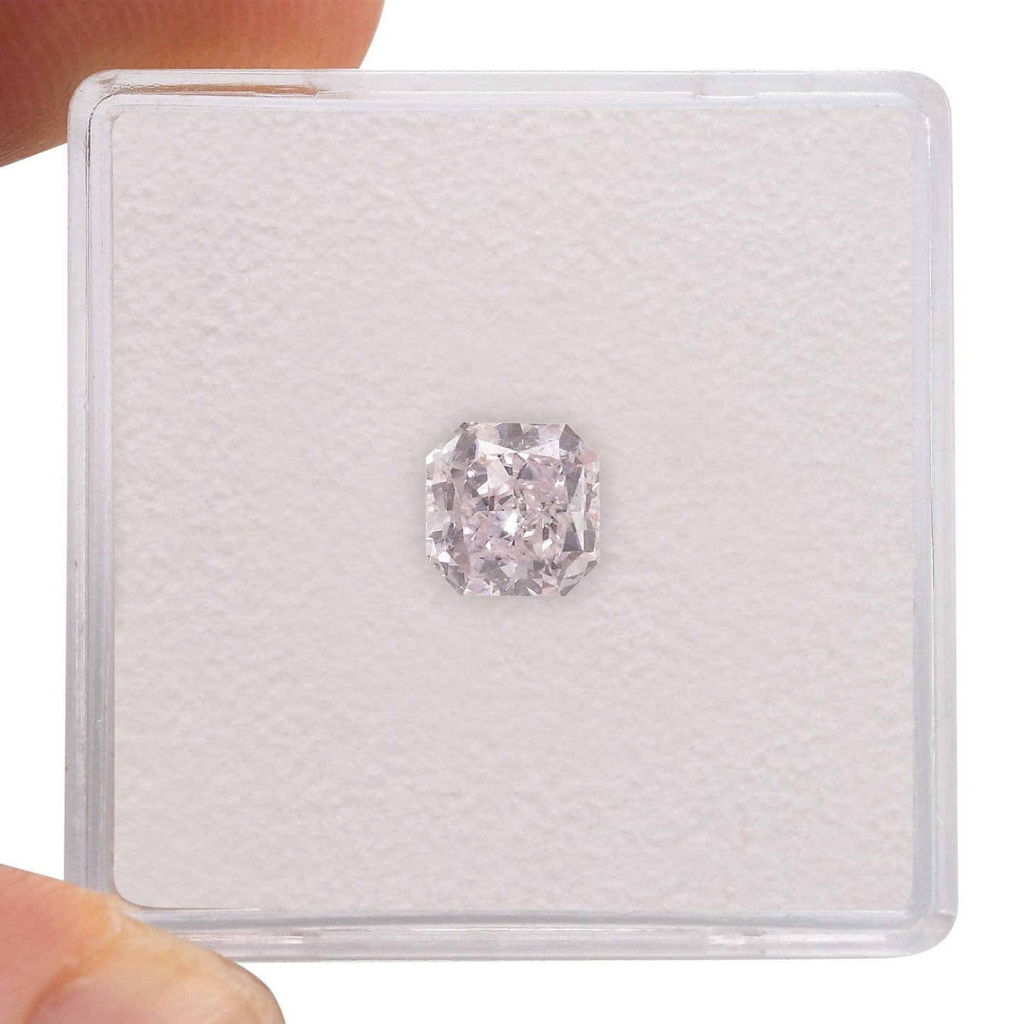 0.88 Carat Light Pink Radiant Diamond SI2 GIA