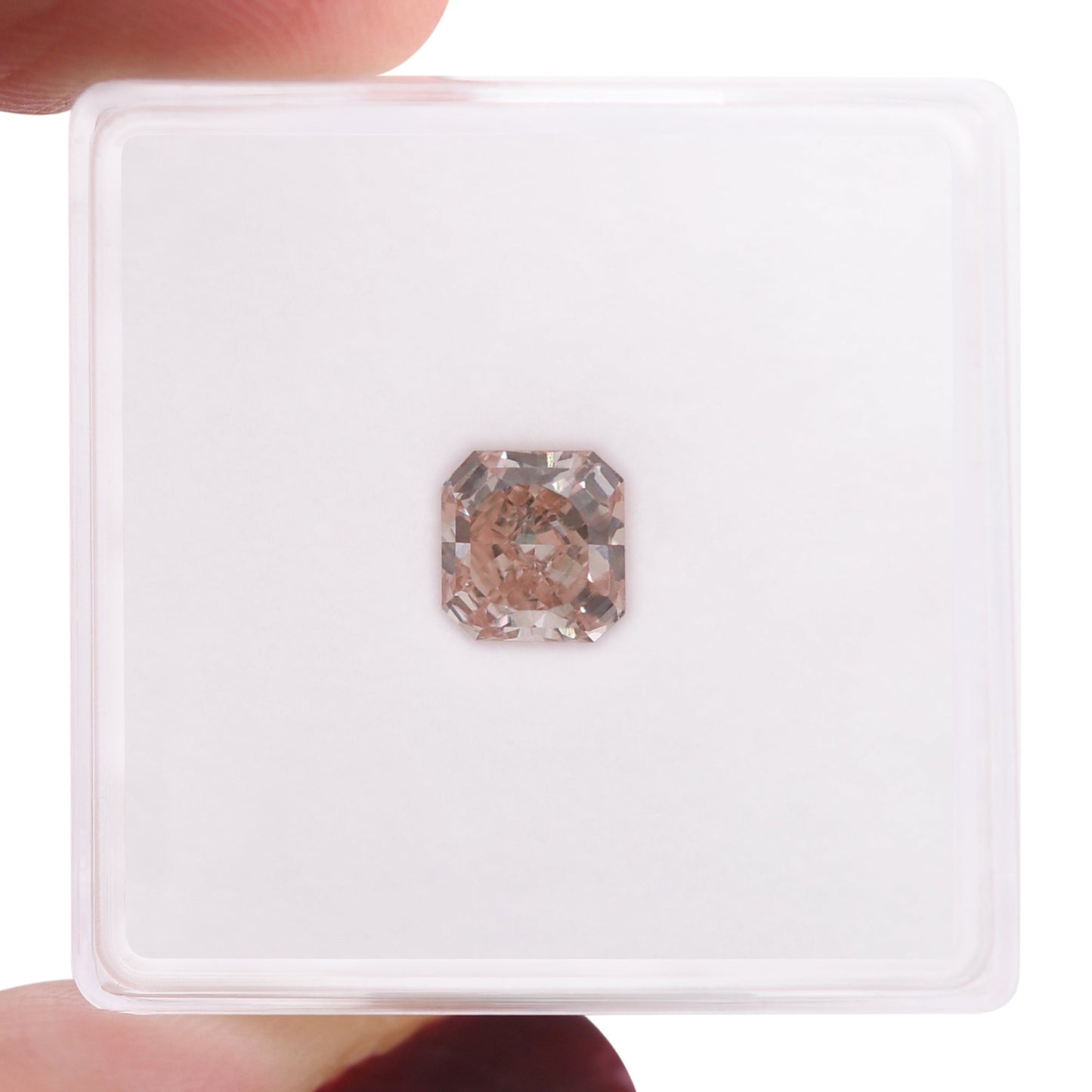 0,90 Karat Fancy Orange Pink Radiant Diamant IF GIA