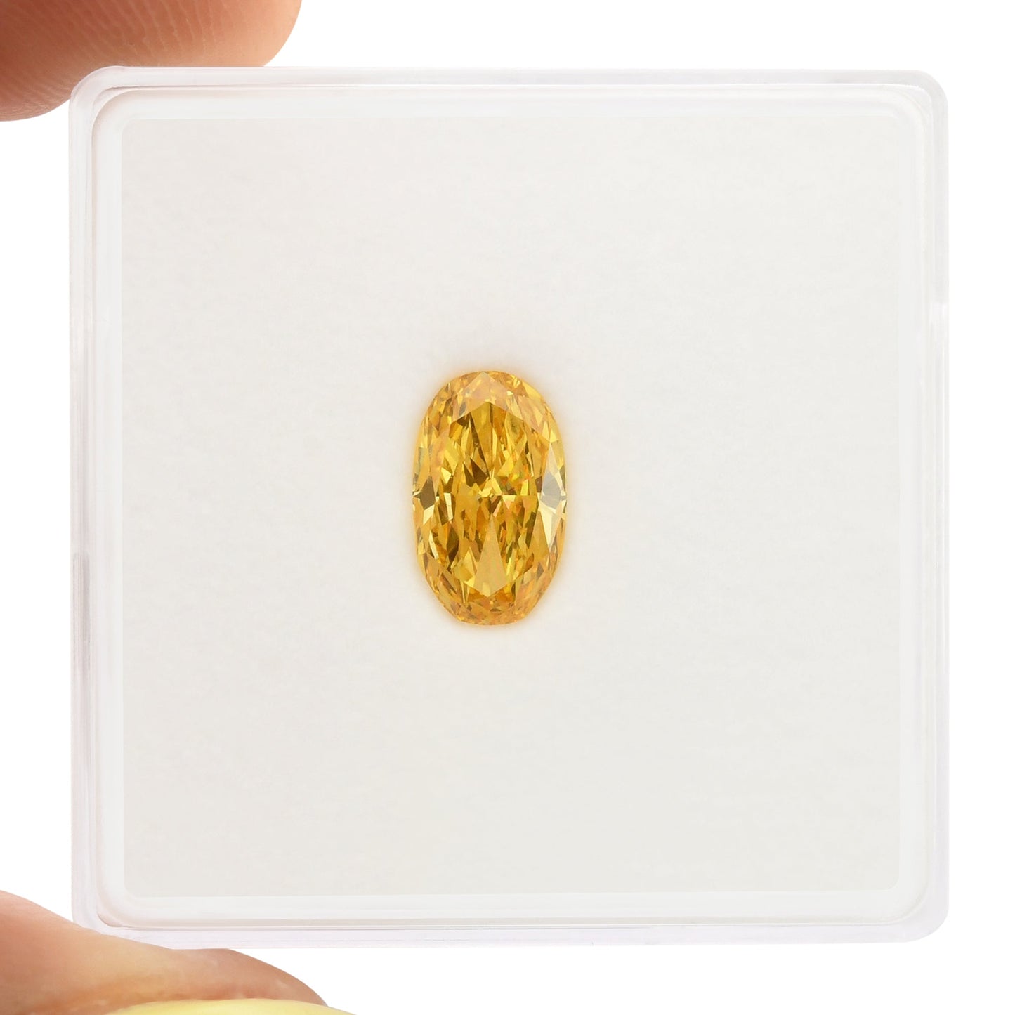 0,93 Karat Fancy Intense Yellow Orange Ovaler Diamant VS1 GIA