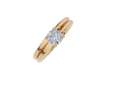 18ct Round 0.30Carat G/H-CC SI Plain Plain 4Pr Diamond Ring