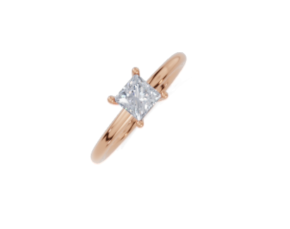18ct Princess 0.40Carat G/H-CC SI Plain Plain 4Pr Diamond Ring