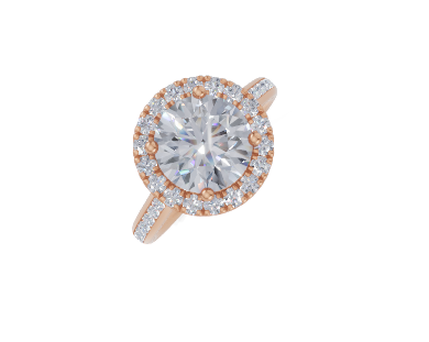 18ct Round 2.00Carat G/H-CC SI Cathedral Channel Single Halo Diamond Ring