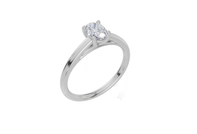 18ct Oval 0.30Carat F/G VS/SI Cathedral Plain 4Pr Diamond Ring