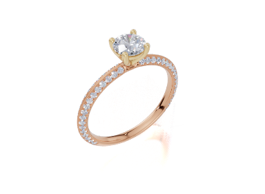 18ct Round 0.30Carat E/F-CC VS Knife Edge U Micro 4Pr Diamond Ring