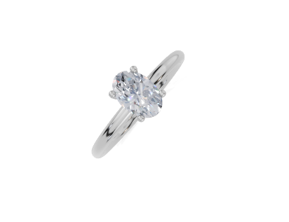 platinum Oval 0.75 Carat D/E/F-CC VVS Plain Plain 4Pr Diamond Ring