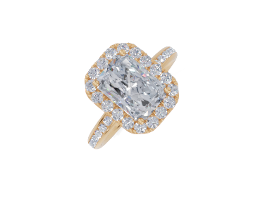 18ct Radiant 2.00Carat D/E/F-LG VS/VVS Plain Channel Single Halo Diamond Ring