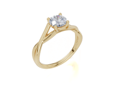 18ct Round 0.75Carat D/E/F-LG VS/VVS Twisted Plain 4Pr Diamond Ring