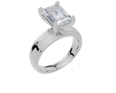 18ct Emerald 3.00Carat F/G VS/SI Wide Plain Plain 4Pr Diamond Ring