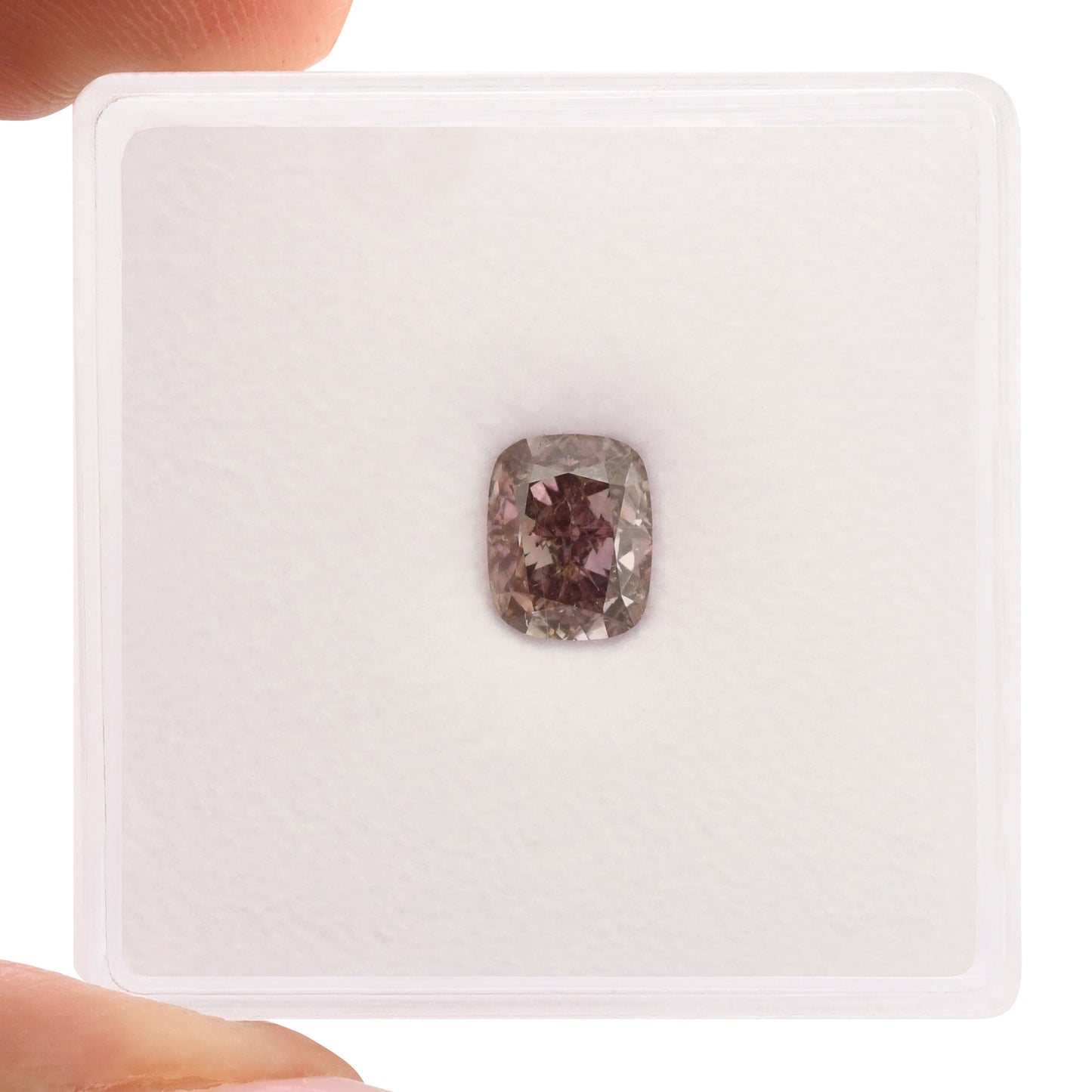 1,01 Karat Fancy Dark Brown Purple Cushion Diamond SI2 GIA
