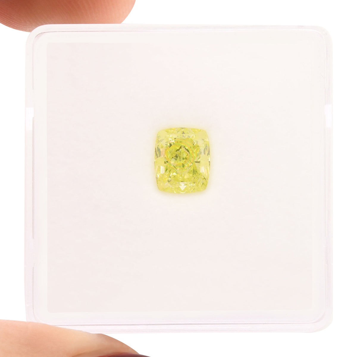 1,01 Karat Fancy Green Yellow Cushion Diamant VS2 GIA