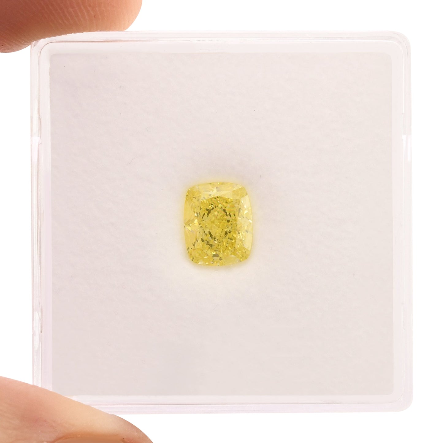 1.01 Carat Fancy Intense Yellow Cushion Diamond VVS2 GIA