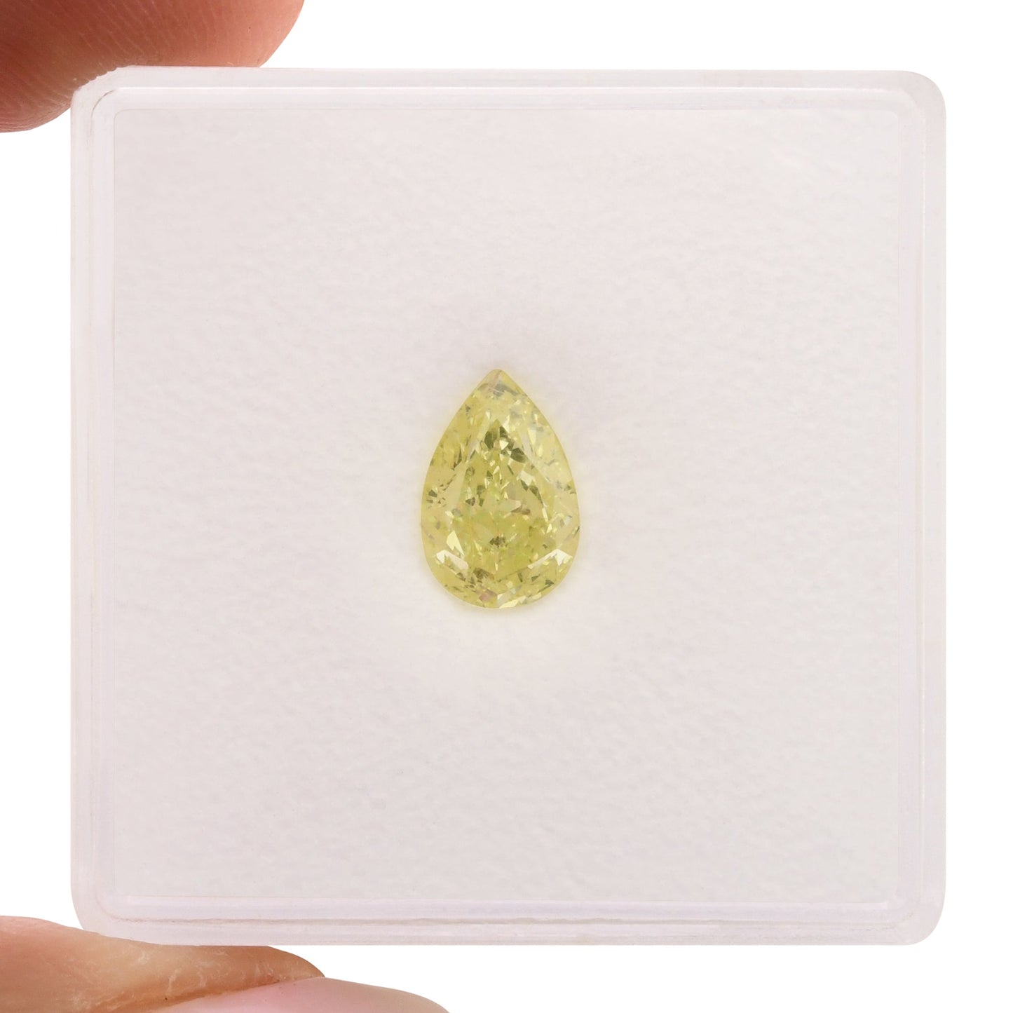 1,01 Karat hellgrünlich-gelber Birnendiamant VS1 GIA