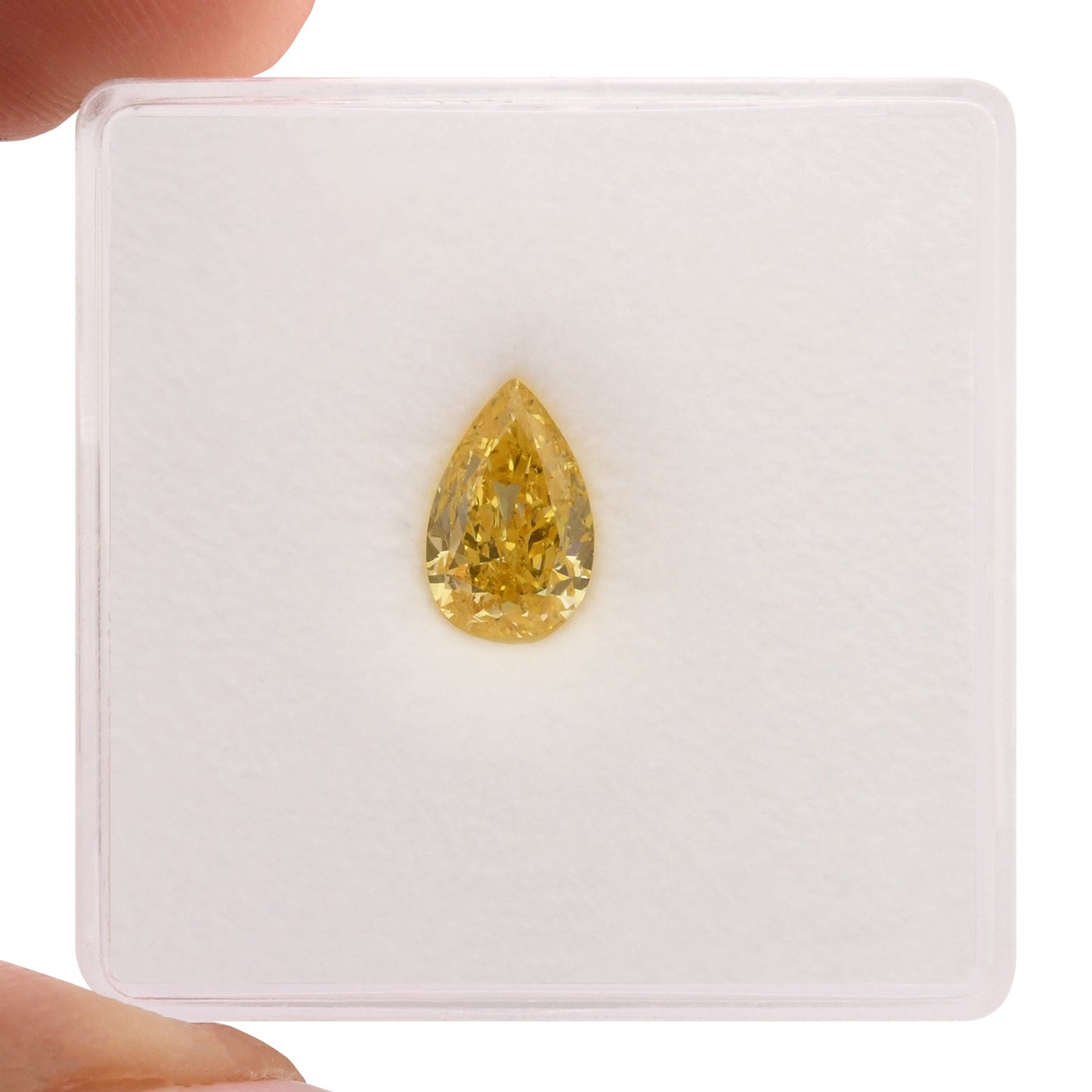 1,03 Karat Fancy Intense Orange Yellow Birnenförmiger Diamant SI1 GIA