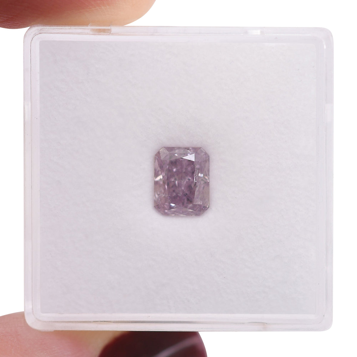 1,05 Karat Fancy Pink Purple Radiant Diamant I1 GIA