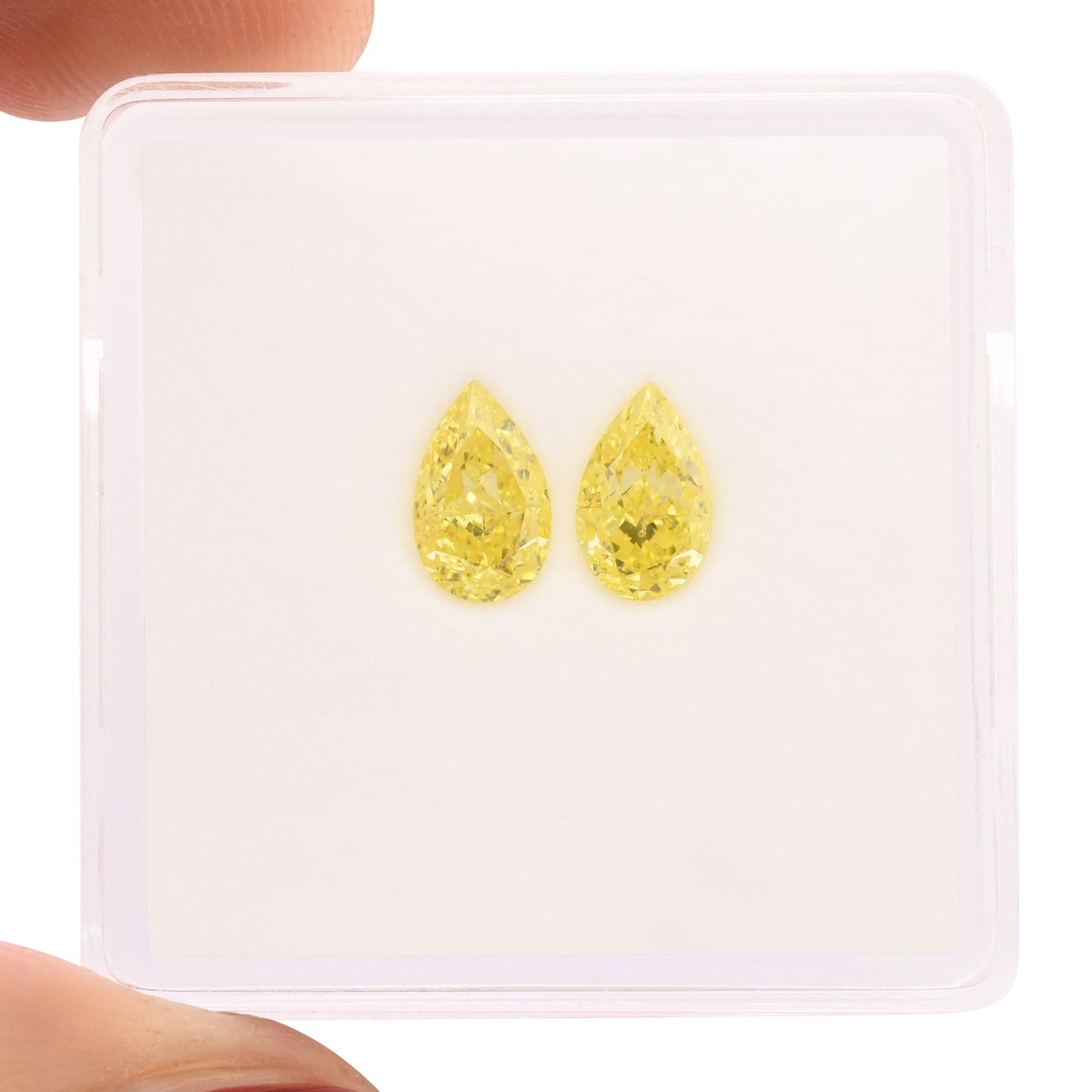 1.09 Carat Fancy Intense Yellow Pear Diamonds VS2 GIA
