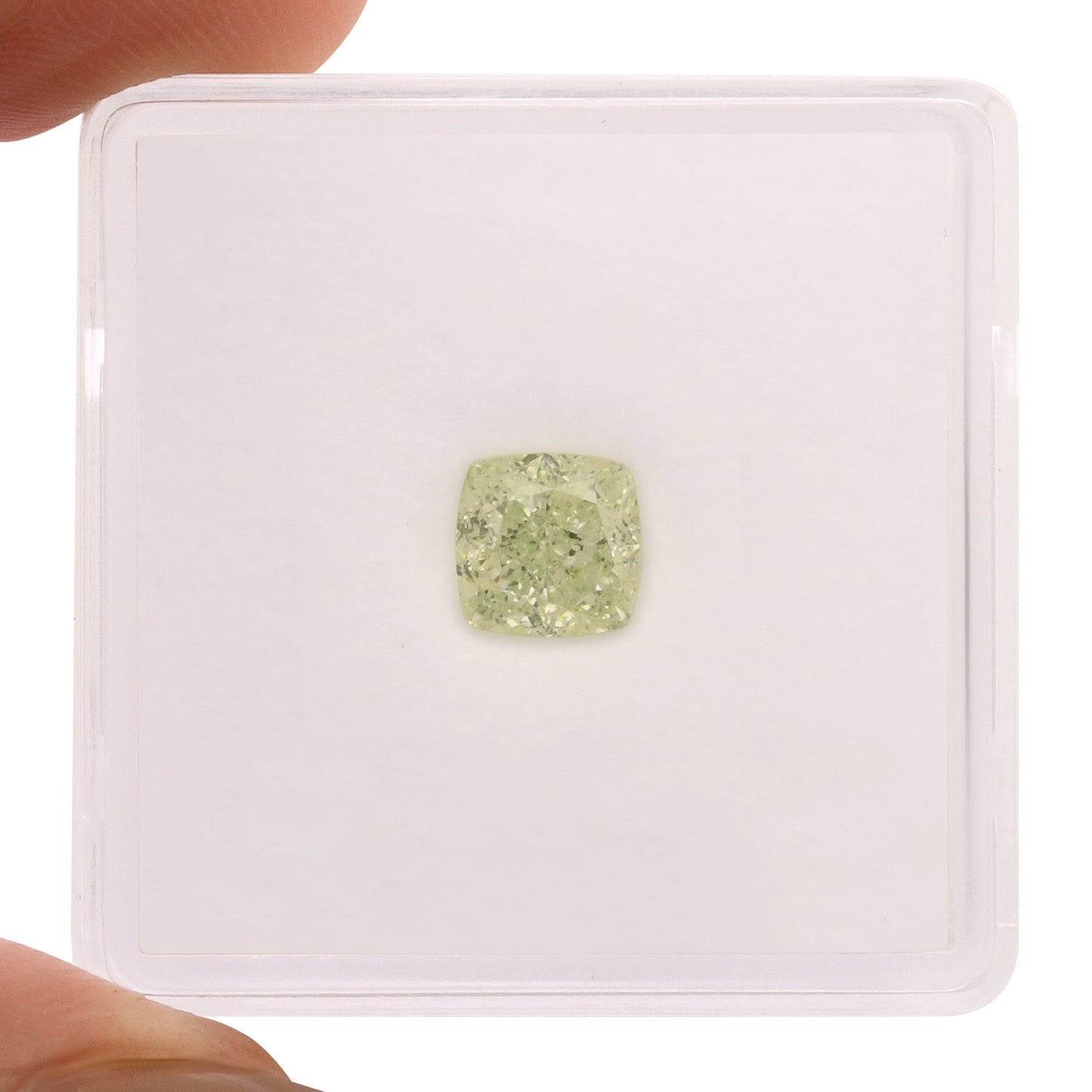 1.10 Carat Fancy Light Green Cushion Diamond VS1 GIA