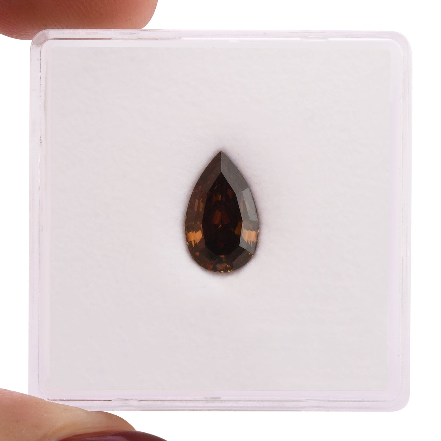 1.16 Carat Fancy Deep Orange Brown Pear Diamond SI2 GIA