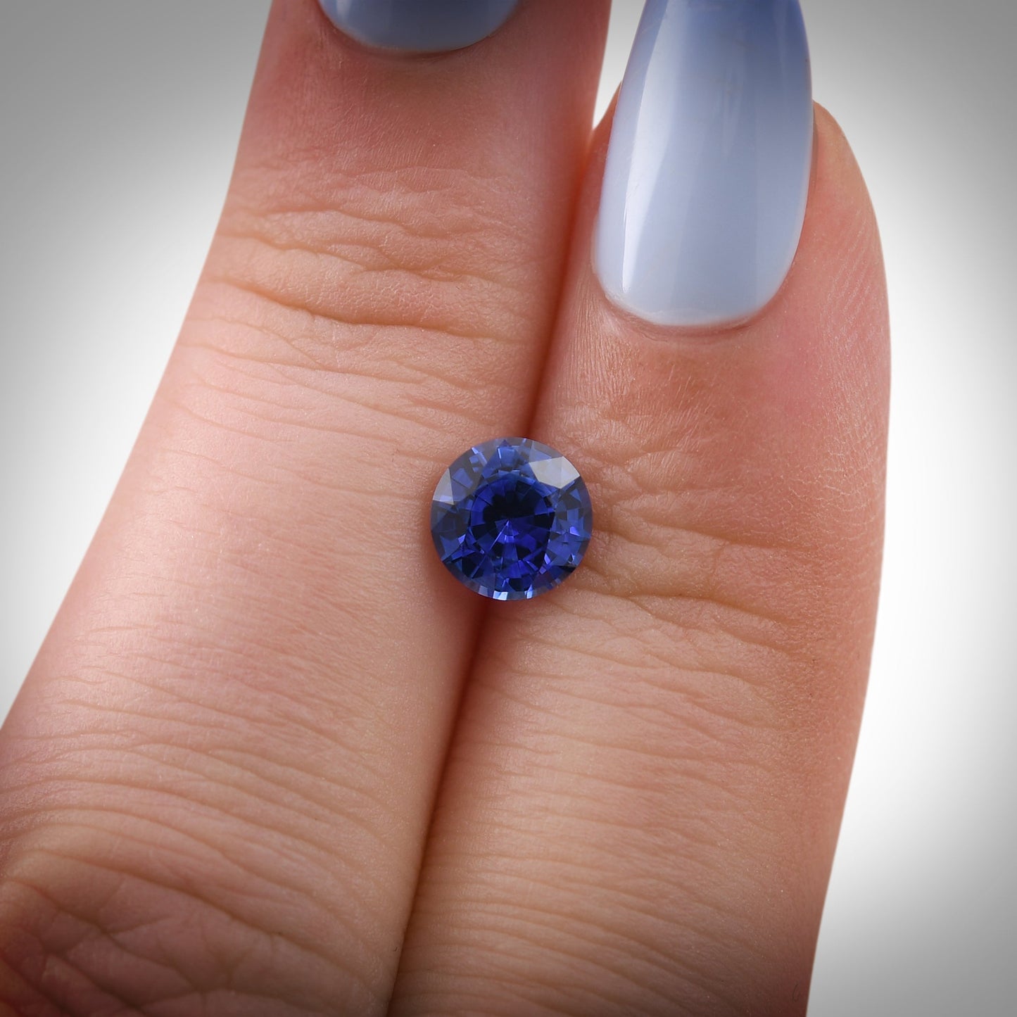 1,29 Karat blauer runder Saphir aus Sri Lanka