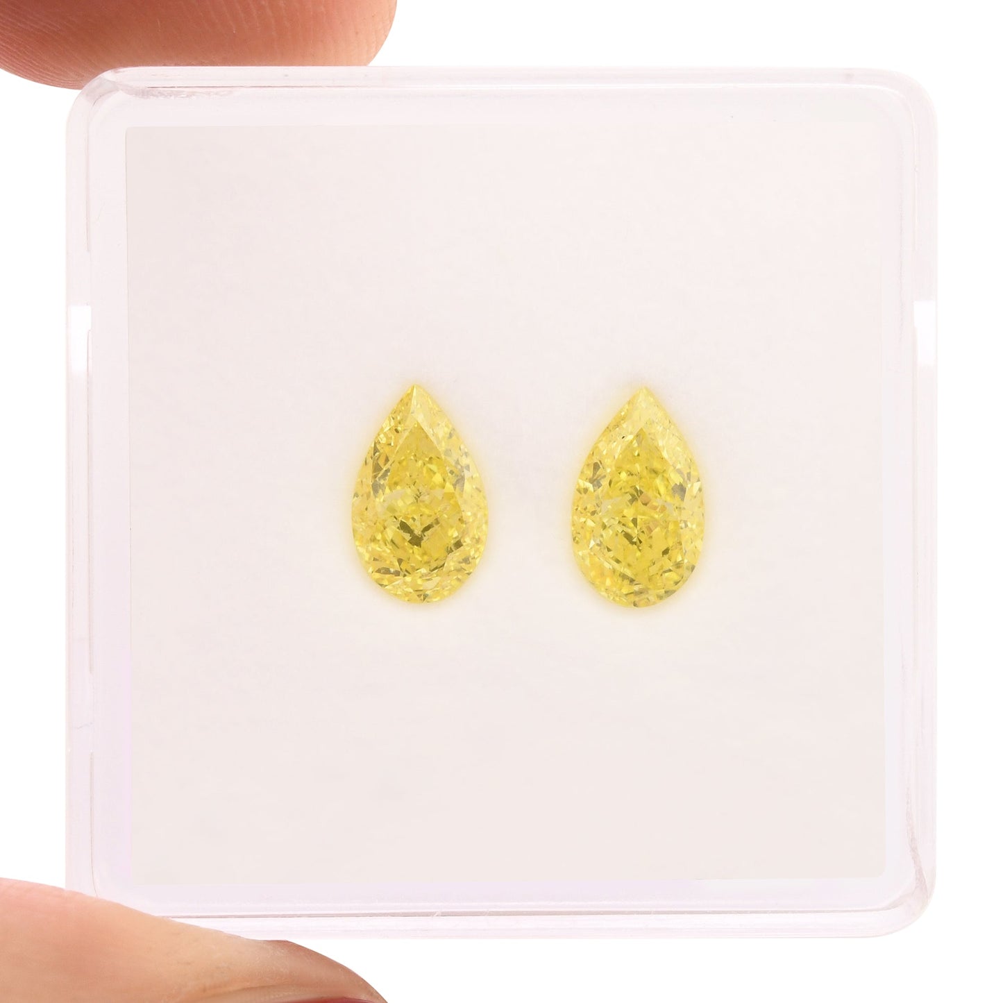 1.36 Carat Fancy Intense Yellow Pear Diamonds VS1 GIA