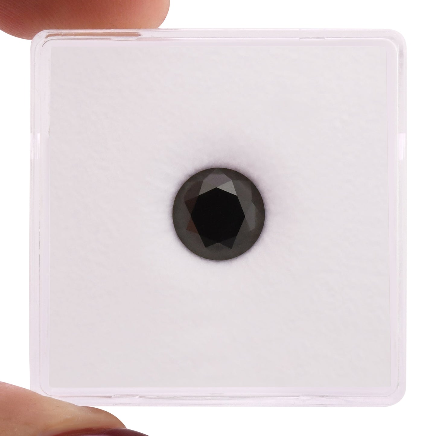 1.49 Carat Natural Fancy Black Round Diamond GIA